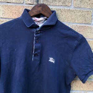 Vintage Burberry Novacheck Polo Button Up Shirt Medium